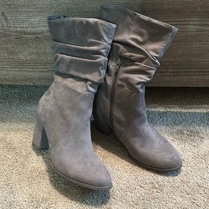 FINAL PRICE DROP!! Gray Faux Suede Boots SZ 9